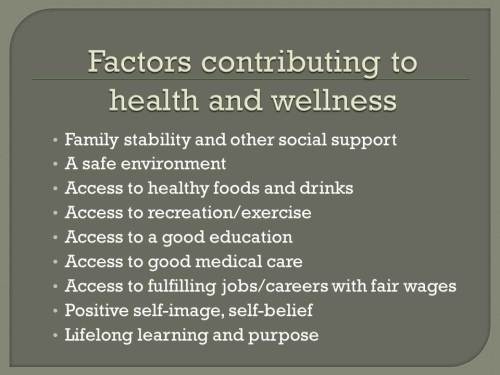 29.2.2.Factors contributing to health and wellness